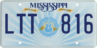 MS license plate LTT816