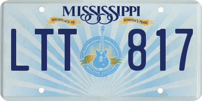MS license plate LTT817