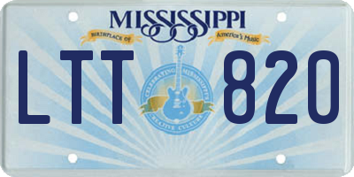 MS license plate LTT820