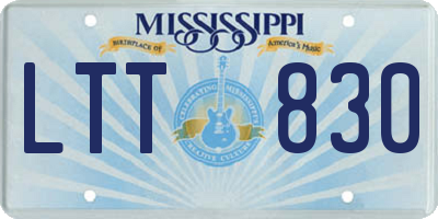 MS license plate LTT830