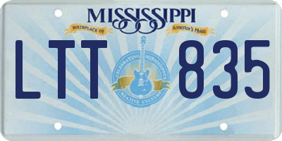 MS license plate LTT835