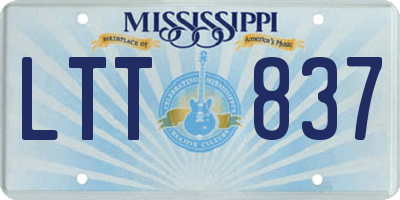 MS license plate LTT837