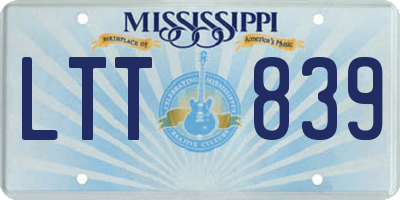 MS license plate LTT839