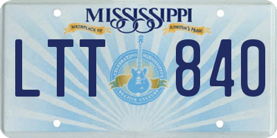 MS license plate LTT840