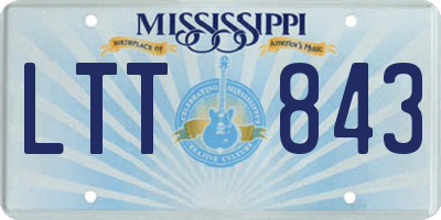 MS license plate LTT843
