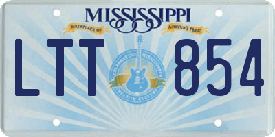 MS license plate LTT854