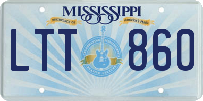 MS license plate LTT860