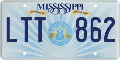 MS license plate LTT862