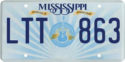 MS license plate LTT863