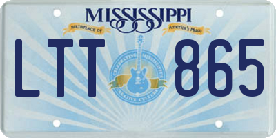 MS license plate LTT865