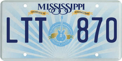 MS license plate LTT870