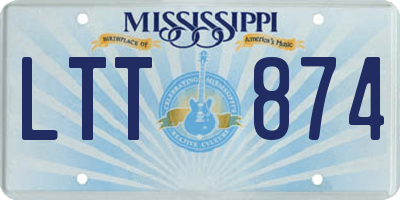 MS license plate LTT874