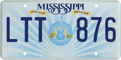 MS license plate LTT876