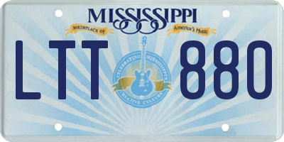 MS license plate LTT880