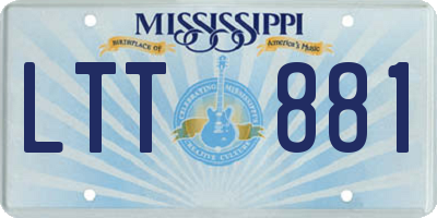 MS license plate LTT881