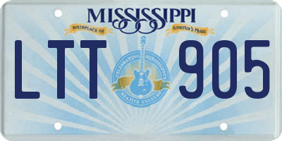 MS license plate LTT905