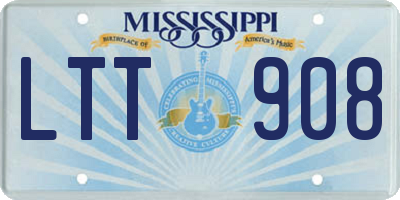 MS license plate LTT908