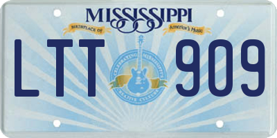 MS license plate LTT909