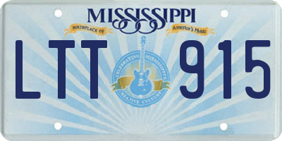 MS license plate LTT915