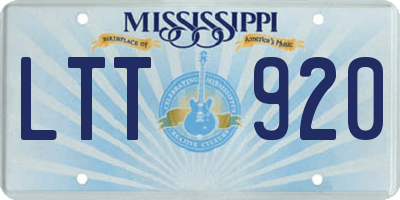 MS license plate LTT920