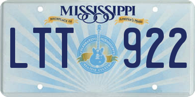 MS license plate LTT922