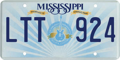 MS license plate LTT924
