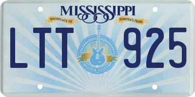 MS license plate LTT925