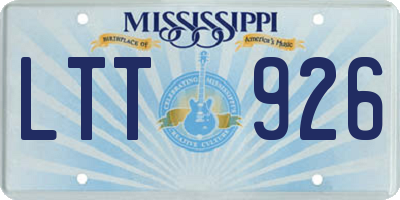 MS license plate LTT926
