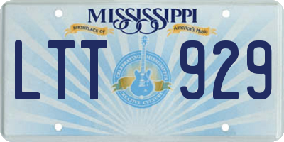 MS license plate LTT929