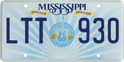 MS license plate LTT930