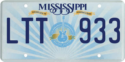 MS license plate LTT933