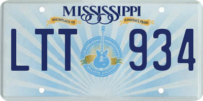 MS license plate LTT934