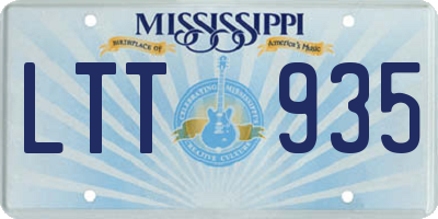 MS license plate LTT935