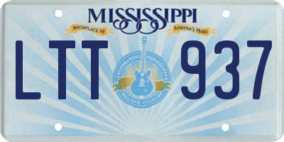 MS license plate LTT937