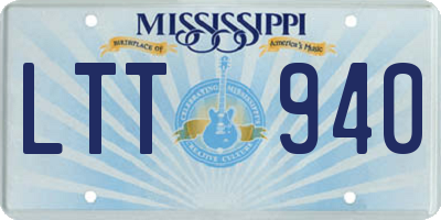 MS license plate LTT940