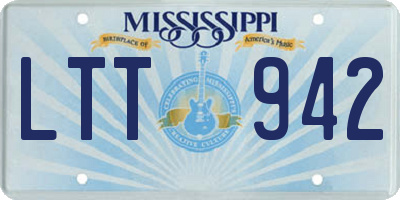 MS license plate LTT942