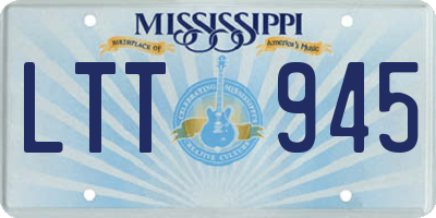 MS license plate LTT945