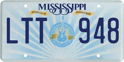 MS license plate LTT948