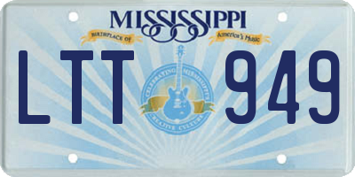 MS license plate LTT949