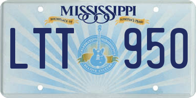 MS license plate LTT950