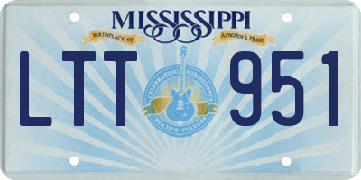 MS license plate LTT951