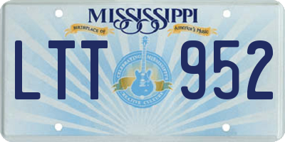 MS license plate LTT952