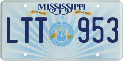 MS license plate LTT953