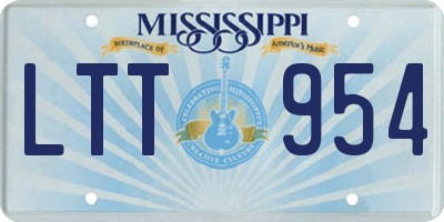 MS license plate LTT954