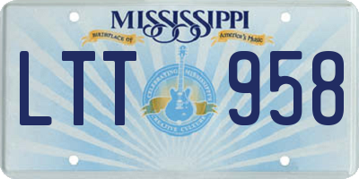 MS license plate LTT958