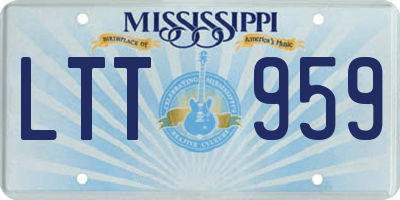 MS license plate LTT959