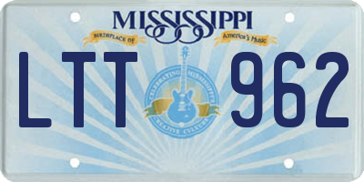 MS license plate LTT962