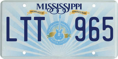 MS license plate LTT965