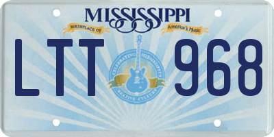 MS license plate LTT968