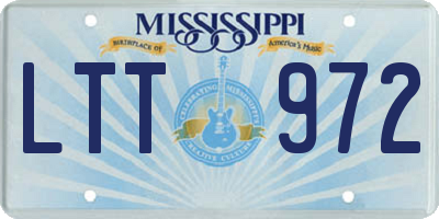 MS license plate LTT972